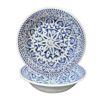 Bowl de Melamina 19cm Decorado Material Resistente Não Quebra Modelo Mandy Blue Casa Mesa Restaurante Piscina Bowl de Melamina 19cm Decorado Material Resistente Não Quebra Modelo Mandy Blue Casa Mesa Restaurante Piscina