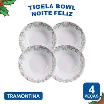 Bowl de Natal Noite Feliz 18 cm Conjunto de Bowls Tramontina em Porcelana Decorada 4 Peças