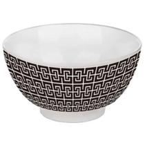 Bowl De Porcelana Branco E Preto Egypt Lyor 13x7cm