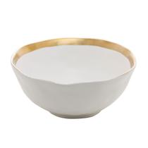 Bowl De Porcelana Dubai Branco E Dourado 7Cm X 15Cm - Wolff