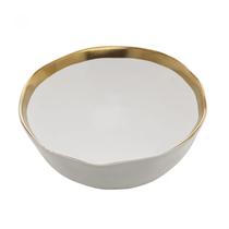 Bowl de Porcelana Dubai Branco e Dourado 7x15cm - Wolff Bowl de Porcelana Dubai Branco e Dourado 7x15cm - Wolff