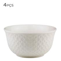 Bowl de Porcelana Losango Branco 12CM 4PÇS