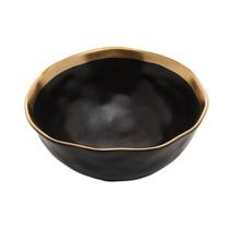 Bowl De Porcelana Preto E Dourado Dubai 15X6Cm - Woodart