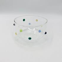 Bowl de Vidro com Bolinhas Coloridas 500ml