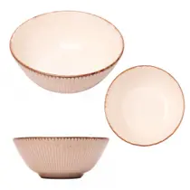 Bowl em Cerâmica 400ml Linear Para Sopas, Caldos Café da Manhã Branco Lyor Mesa Posta