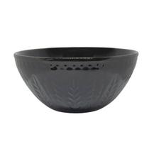 Bowl em Cerâmica 573ml Preto Detalhes em Relevo Ø14,5cm Yoi