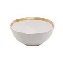 Bowl em Porcelana Branco e Dourado Dubai 15x6cm - WOLFF