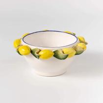 Bowl em Porcelana com Bordas Decoradas Limão Siciliano