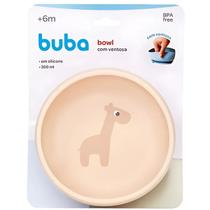 Bowl Em Silicone Com Ventosa Bege Girafa 20896 - Buba Bowl Em Silicone Com Ventosa Bege Girafa 20896 - Buba