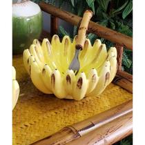 Bowl Fruta Cerâmica Mini Cacho Banana Tropical Maison Blanche