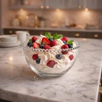 Bowl Grande Pearl Bolinhas Sobremesa Saladeira Cristal Wolff Bowl Grande Pearl Bolinhas Sobremesa Saladeira Cristal Wolff