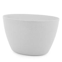 Bowl Lyor Oval de Bambu e PP Branco 23X20X14 Cm