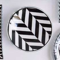 BOWL MISSONI EM VIDRO PRETO E BRANCO 14cm