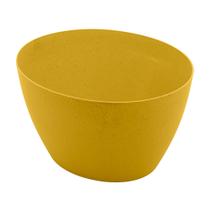 Bowl oval de bambu e pp amarelo 24,5cm x 18cm x 14cm