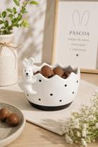 Bowl Pascoa Poa Branco e Preto 13,5x10 Cm Bowl Pascoa Poa Branco e Preto 13,5x10 Cm