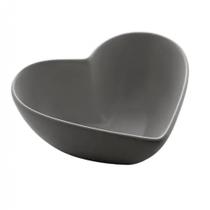 Bowl Petisqueira Coração de Cerâmica Heart Cinza 18cm - Lyor