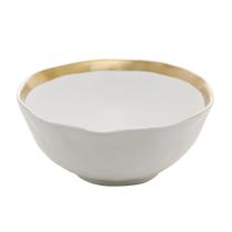 Bowl Porcelana Branco e Dourado Dubai 15x6cm Wolff