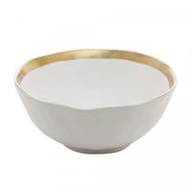Bowl Porcelana Branco e Dourado Dubai Wolff