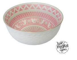 Bowl porcelana branco trabalhado com detalhes rose