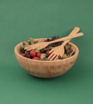 Bowl Saladeira De Bambu 28cm Com Pegador De Saladas - Oikos