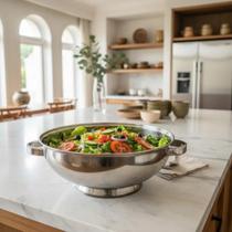 Bowl Saladeira Pote Tigela 100% Inox Polido Grande 2 Litros