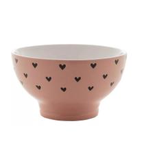 Bowl Tigela em Cerâmica Coração Rosa Wollf 13x8cm