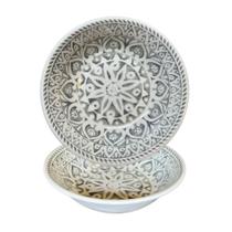 Bowl Tigela em Melamina Mandy Gray 19cm Material Inquebrável Tipo Plastico Durável Cereal Sopa Crianças