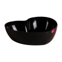 Bowl Tigela LeChef Coração Preto Elegante Multiuso 26x22 Cm