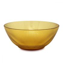 Bowl Tigela Recipiente Fruteira Saladeira Vidro Âmbar 24cm Utensilio Cozinha Decoração Porta Alimentos Legumes Sobremesas