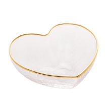 Bowl Vidro Borossilicato com Borda Dourada Heart 15x14x6 cm Wolff