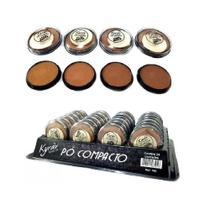 Box 12 Pó Compacto Facial Matte Atacado Esponja Kit Revenda