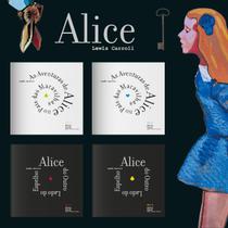 Box As Aventuras de Alice no País das Maravilhas Lewis Carroll 4 Volumes Importado Portugal