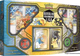 Box Batalha De Liga Pokémon Trading Card Game TCG Zekrom Pikachu Vs Charizard Reshiram Gx