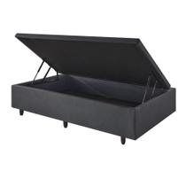 Box Baú 88x188x34 cm material sintético Linho Preto