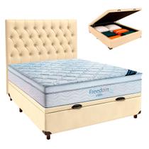 Box Bau Begetiza+Colchão Casal Freedom Ortobom+Cabeceira