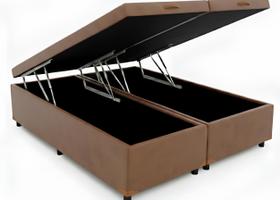 Box Baú Bipartido Queen 79 Blindado na Chapa de Madeira Diversas Cores 198x158x42