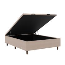 Box Baú Blindado Casal 138x188x42cm Estrutura Reforçada Elite Bege