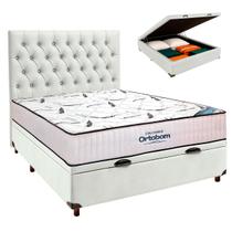 Box Bau Blindado+Colchão Casal High Foam Ortobom+Cabeceira