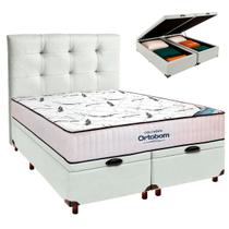Box Bau Blindado+Colchão Queen High Foam Ortobom+Cabeceira