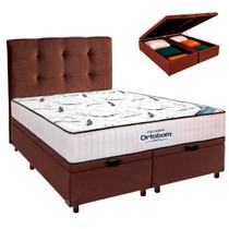 Box Bau Blindado+Colchão Queen High Foam Ortobom+Cabeceira