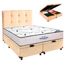 Box Bau Blindado+Colchão Queen High Foam Ortobom+Cabeceira