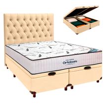 Box Bau Blindado+Colchão Queen High Foam Ortobom+Cabeceira