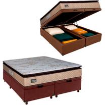 Box Bau Blindado e Colchão Queen D33 Luxe Hellen Marrom