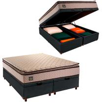 Box Bau Blindado e Colchão Queen D45 Belmont Hellen Cinza Box Bau Blindado e Colchão Queen D45 Belmont Hellen Cinza