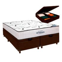 Box Bau Blindado Marrom + Colchão Queen High Foam Ortobom Box Bau Blindado Marrom + Colchão Queen High Foam Ortobom