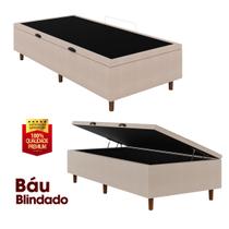 Box Baú Blindado Solteiro 78x188x42cm Estrutura Reforçada Elite Bege