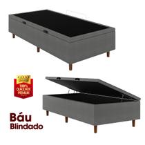 Box Baú Blindado Solteiro 78x188x42cm Estrutura Reforçada Elite Cinza Box Baú Blindado Solteiro 78x188x42cm Estrutura Reforçada Elite Cinza