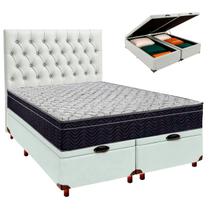 Box Bau Branco+Colchão Casal Airtech 150 Ortobom+Cabeceira Box Bau Branco+Colchão Casal Airtech 150 Ortobom+Cabeceira