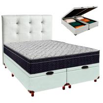 Box Bau Branco+Colchão Casal Airtech 150 Ortobom+Cabeceira Box Bau Branco+Colchão Casal Airtech 150 Ortobom+Cabeceira