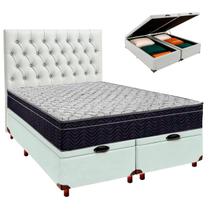 Box Bau Branco Com Colchão Casal Airtech 150 Ortobom+Cabeceira Luna Box Bau Branco Com Colchão Casal Airtech 150 Ortobom+Cabeceira Luna